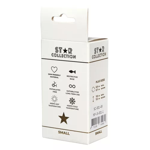 Star Collection Anál plug elegáns fém kivitel fialov köves S méret