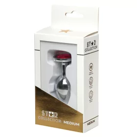   Szexjáték Anál plug közepes méret rózsaszín köves ezüst fém