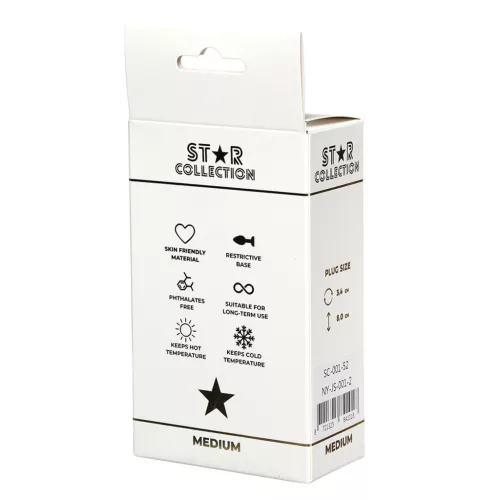 Szexjáték Anál plug közepes méret rózsaszín köves ezüst fém