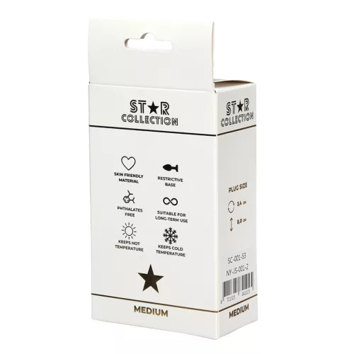 Star Collection Anál plug Kényelmes használat M világoskék köves ezüst