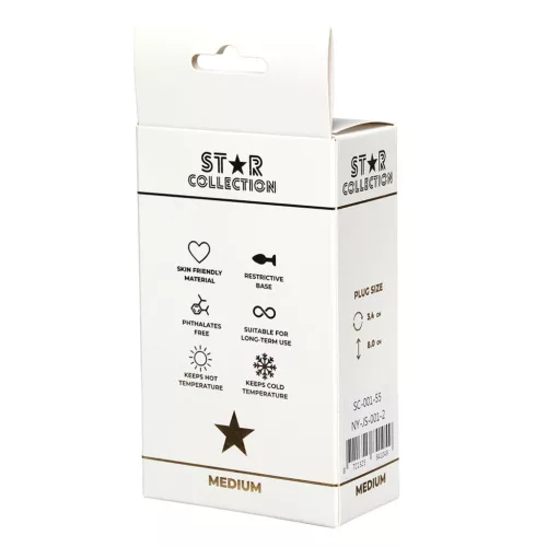 Star Collection Anál plug Kényelmes, közepes világos rózsaszín kő