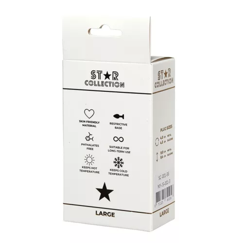 Star Collection Anál plug Luxus kivitel, nagy méret L ezüst, átlátszó kő