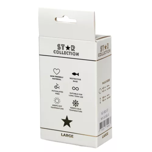 Star Collection Anál plug Széles, stabilis, rózsakvarc L ezüst