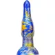 Fantasy Skurix – prémium kék-arany dildó 19 x 5,5 cm