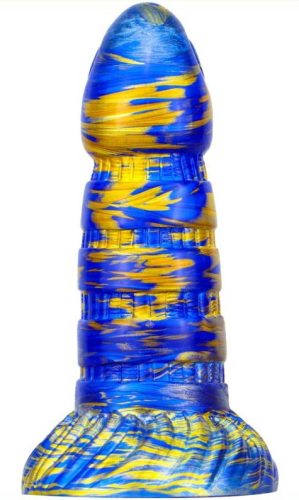 Torff Dildo - prémium kék-arany színű szilikon játék 16cm