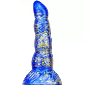   Dildo Fantasy Scopio – prémium kék-arany dildó 17 x 5 cm