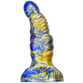   Fantasy Nirp – prémium kék-arany dildó 15 cm-es változatban
