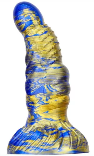 Fantasy Nirp – prémium kék-arany dildó 15 cm-es változatban