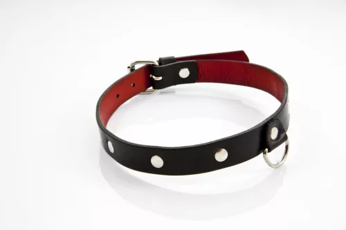 Whips nyakörv vékony állítható 36-42 cm fekete valódi bőr