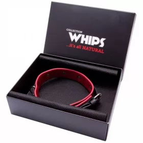   Whips Közepes női nyakörv bőrből állítható 36-42 cm fekete