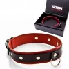 Whips Közepes női nyakörv bőrből állítható 36-42 cm fekete