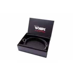   Whips Kötöző Széles állítható 42–50 cm fekete valódi bőr