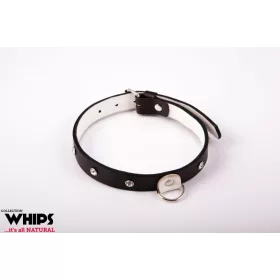   Whips nyakörv bőr, állítható 36-42 cm fehér 2 cm széles