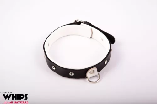 Whips Nyakörv Állítható 36-42 cm Fehér bőr 3 cm széles