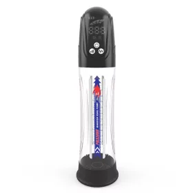   Vízálló péniszpumpa LCD kijelzővel, 4 sebesség, USB töltés 31 cm fekete