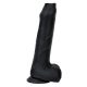 Nopi – prémium szilikon dildó, 16 cm, fekete