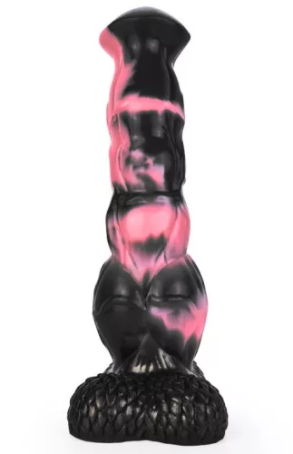 Arhulf – prémium állati formájú dildo, 21 x 6 cm, fekete-rózsaszín