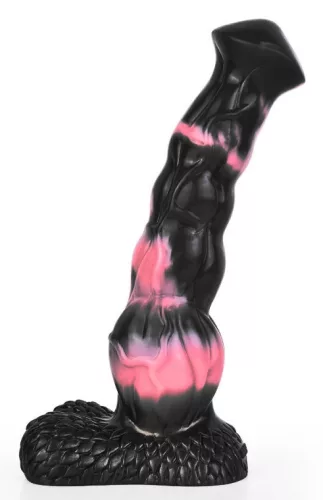 Arhulf – prémium állati formájú dildo, 21 x 6 cm, fekete-rózsaszín
