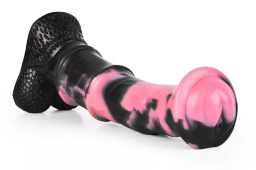 Ponulf Dildo – érzéki állatos vibrátor, fekete-rózsaszín