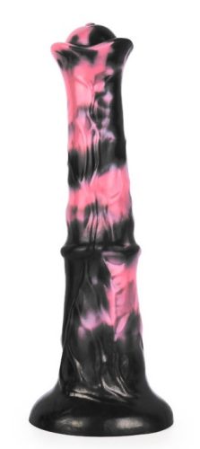 Exulf – prémium állatos műpénisz fekete-rózsaszín 26x6cm