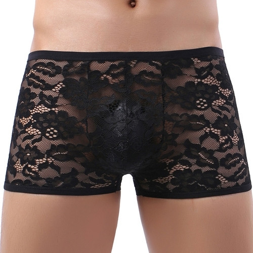 Joao Lace Boxer Brief – elegáns fekete férfi alsónemű