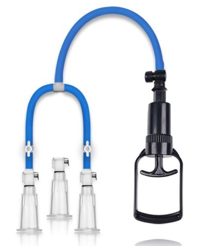 Thre Cup Pump – érzéki szívó vibrátor, kék színben