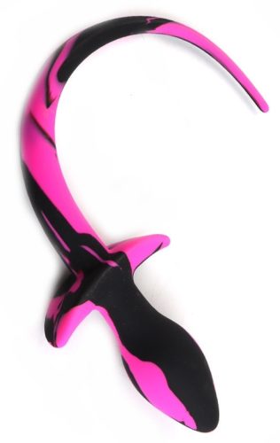 Dog Tail Plug – prémium anális kiegészítő (fekete-rózsaszín)