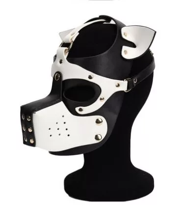 Puppy Dog Mask – stílusos fekete-fehér álarc