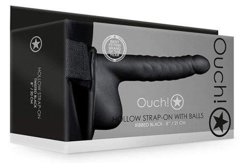 Hollow Strap – bordázott dildó, 16 x 4 cm