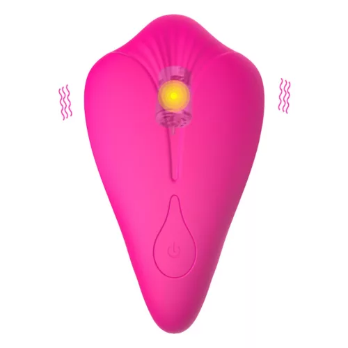 Silicone vibrátor és pulzátor vezeték nélküli vezérlés, fűthető 10 mód USB töltésű fekete
