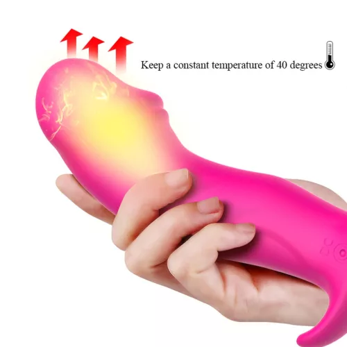 Silicone vibrátor és pulzátor vezeték nélküli vezérlés, fűthető 10 mód USB töltésű fekete