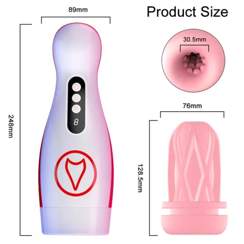 Vibráló maszturbátor pohár 7 szívóerővel és vibrációs fokozattal