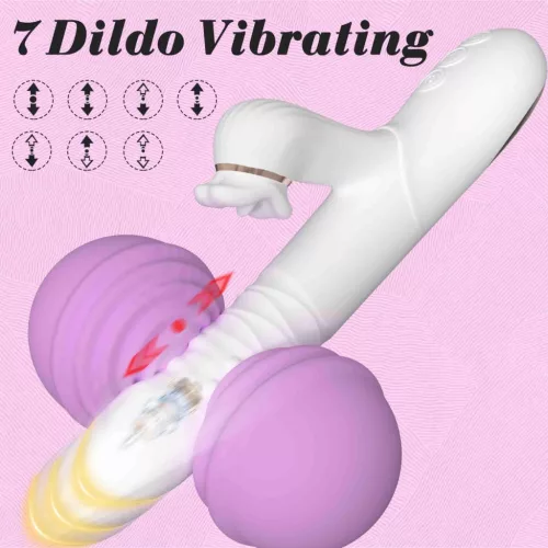 Vibrátor rotációval, nyelvmozgással G-pont stimuláló 23,5 cm fekete
