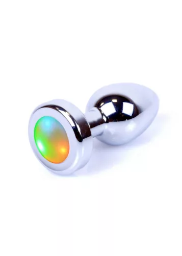 Plug-jewellery Anál plug Led fény, hűthető melegíthető 7 cm ezüst