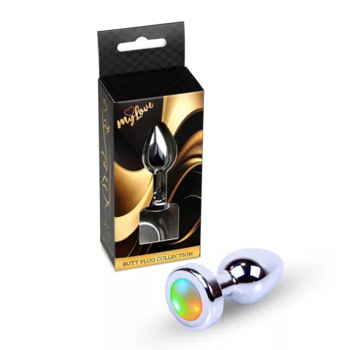 MyLove Toys Anál plug Led fényes pulzáló 7 cm ezüst