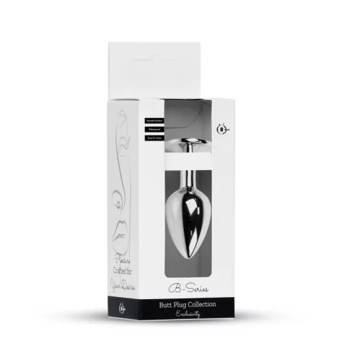 Anál plug Nemesacél, ékszeres 7 cm világoskék