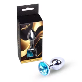 Anal plug Fém, hűthető, anatómiás 7 cm világoskék