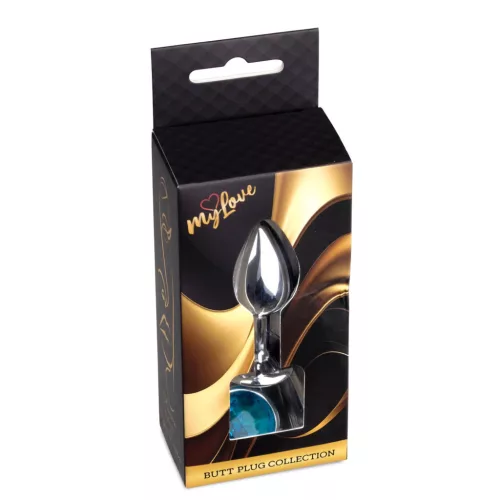 Anal plug Fém, hűthető, anatómiás 7 cm világoskék