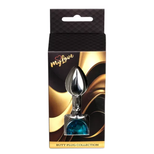 Anal plug Fém, hűthető, anatómiás 7 cm világoskék