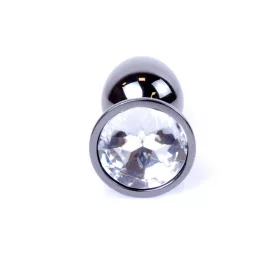   Anal plug Anatómiás formájú, díszített 7 cm ezüstszürke