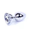 Anal plug Fém hűthető-melegíthető 7 cm átlátszó kristály díszítéssel