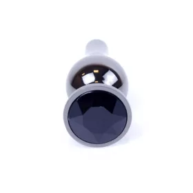   Anál plug Exkluzív rozsdamentes acél 9,5 cm fekete ezüst díszítővel
