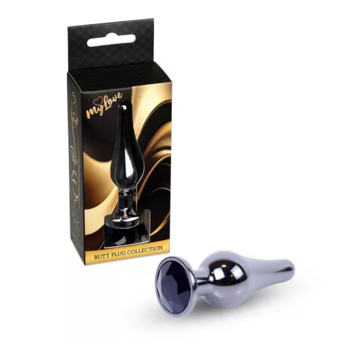 Mylove Toys Anál plug Fém, ékszeres 9,5 cm fekete