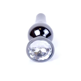   Anal plug Anatómiás forma, fém, díszdoboz 9,5 cm ezüstös szürke