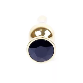 Anal plug Fém, anatómiás, ékszeres 9,5 cm fekete