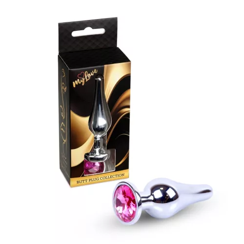 MyLove Toys Anál dugó fém, hűthető 9,5 cm rózsaszín kristály