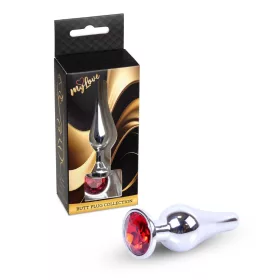 MyLove Toys Anál plug Fém, ékszeres 9,5 cm piros