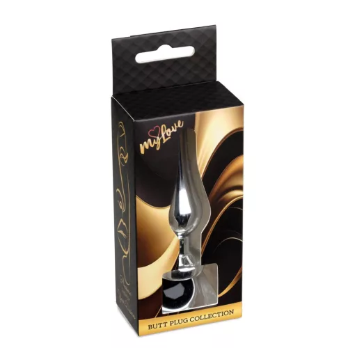 MyLove Toys Anál plug Fém, hűthető, anatómiai 9,5 cm fekete