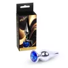 MyLove Toys Anál plug Fém, hűthető, díszkő 9,5 cm sötétkék