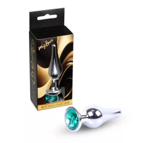   MyLove Toys Anál plug fém, ékszeres hűthető 9,5 cm zöld